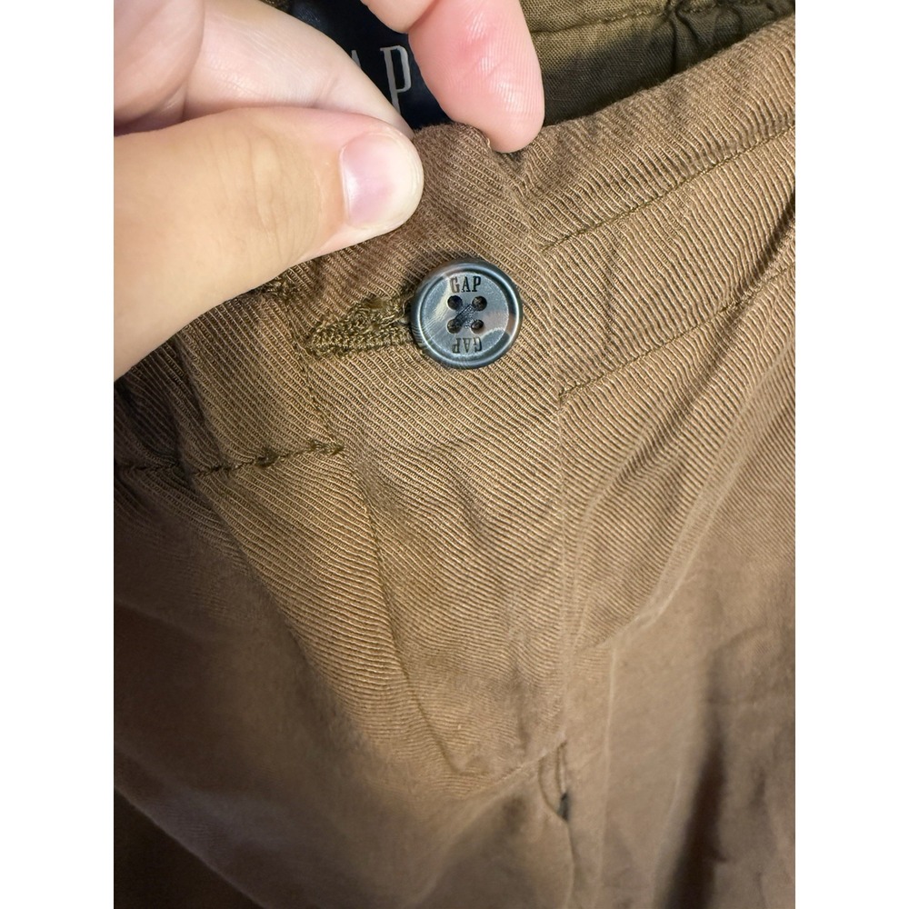 GAP Womens Brown Paperbag Waist Cotton Straight Leg Pants Size XL High Rise - Picture 7 of 13
